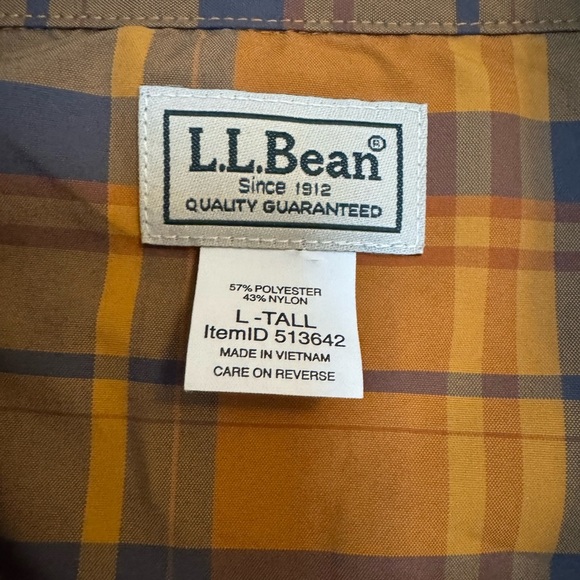 LL Bean Men’s Large Orange,Blue Cool Button Fishing Outdoor Performance Nylon - Picture 4 of 10